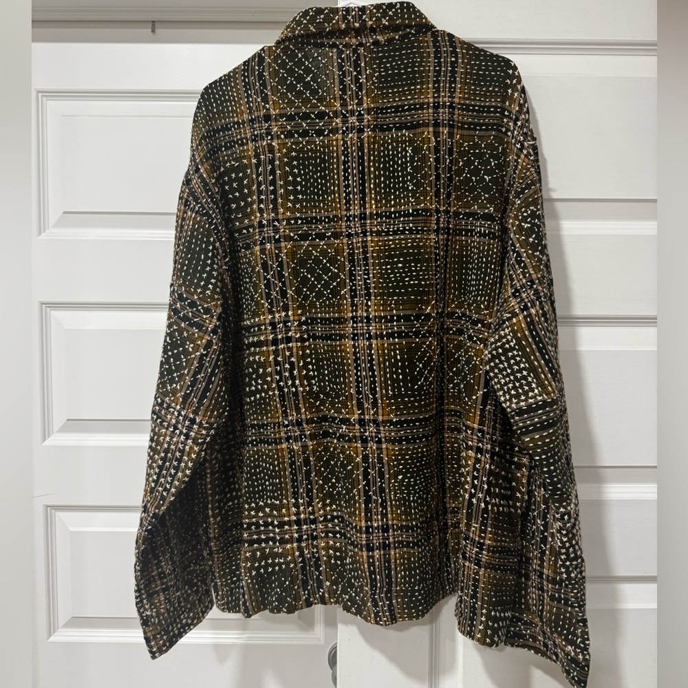 18 East Plaid Button-Up Shirt in Black and Brown - Picture 3 of 3